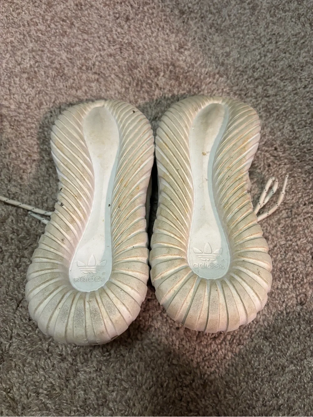 Adidas White Knit Athletic Sneakers